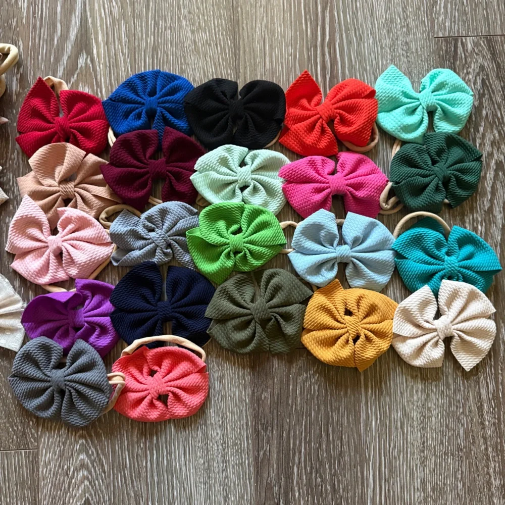 Colorful Bow Headbands Set of 27 for Babies